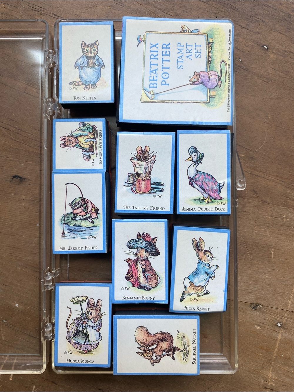1990 Beatrix Potter Stamp Art Set in Case